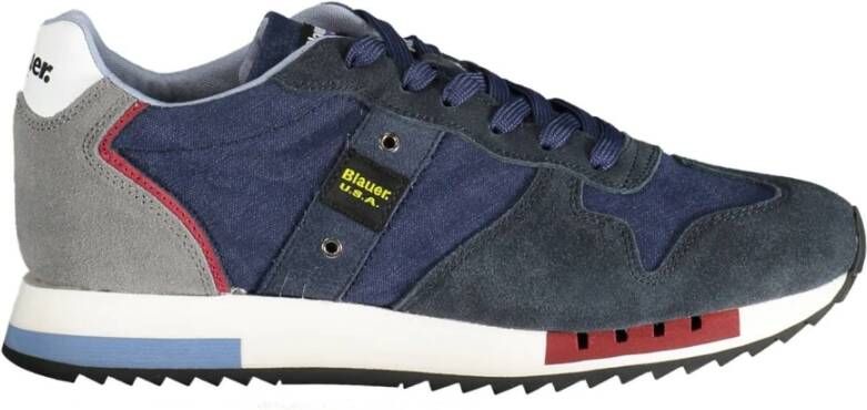 Blauer Stijlvolle blauwe sportschoenen met contrasterende accenten Multicolor Heren