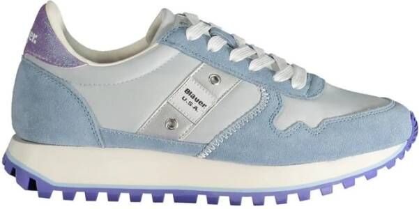 Blauer Blauwe Sneaker met Contrastdetails Blue Heren