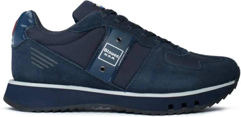 Blauer Blauwe Sneaker van Suède en Nylon voor Mannen Blue Heren