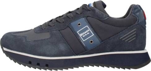 Blauer Blauwe Sneaker van Suède en Nylon voor Mannen Blue Heren