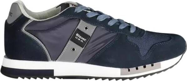 Blauer Blauwe Sportsneakers met Contrasterende Details Blue Heren