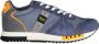 Blauer Blauwe Vetersneakers met Contrasterende Details Blue Heren - Thumbnail 2