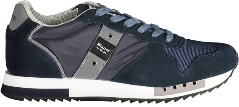 Blauer Blauwe Sportsneakers met Contrasterende Details Blue Heren