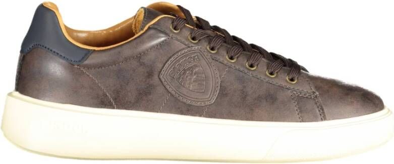 Blauer Bruine Herensportschoenen met Contrastdetails Brown Heren