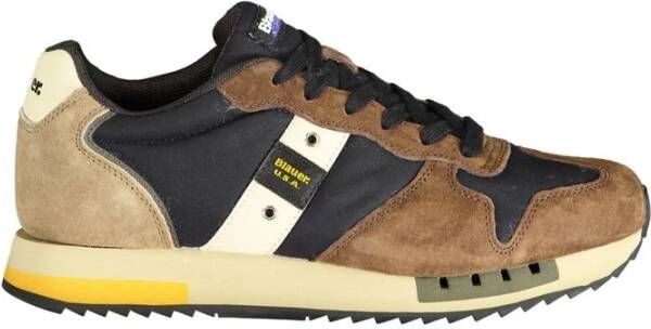 Blauer Bruine Sneakers Stijlvol Comfortabele Casual Look Multicolor Heren