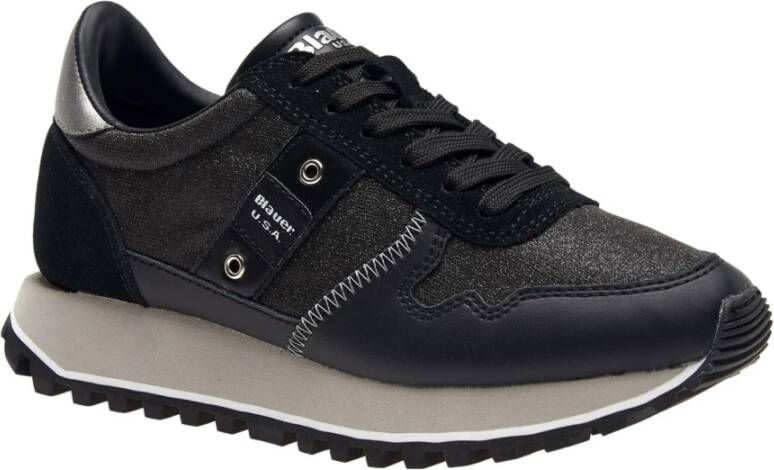 Blauer Glitter Lage Sneakers Millen Black Dames