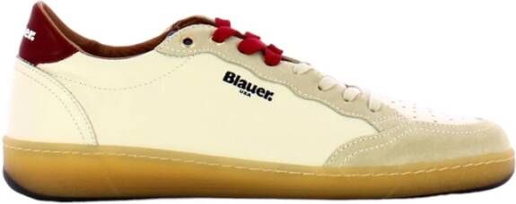 Blauer Retro Tennissneaker met Suède Details Multicolor Heren