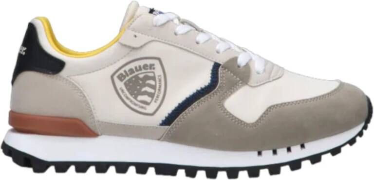 Blauer Heren Lage Sneakers van Synthetisch Leer Multicolor Heren