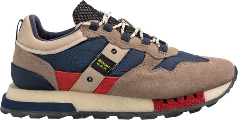 Blauer Blauwe Heren Sportschoenen Vetersluiting Multicolor Heren