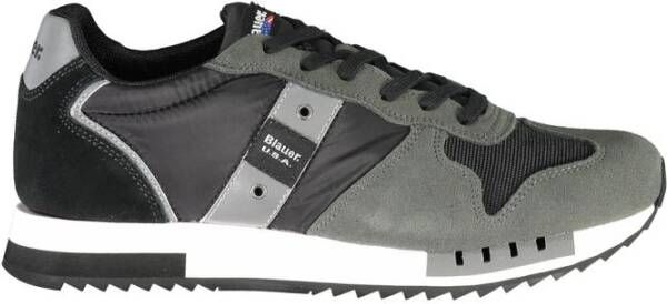 Blauer Klassieke zwarte sport sneakers met veters Black Heren