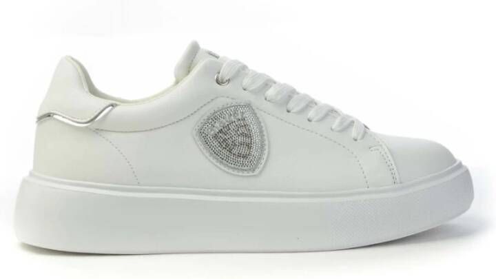 Blauer Leren Sneakers voor Vrouwen White Dames