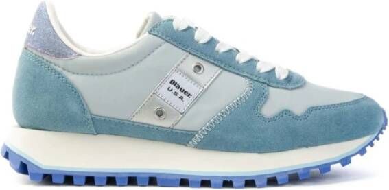 Blauer Lichtblauwe Hardloopsneakers met Glitterdetail Blue Dames