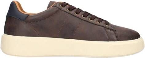 Blauer Bruine Herensportschoenen met Contrastdetails Brown Heren