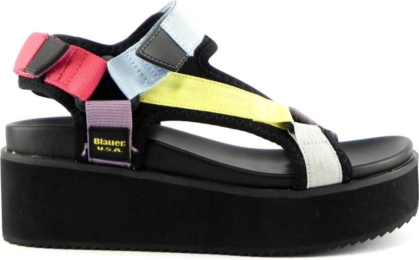 Blauer Multicolor Strappy Sandalen Multicolor Dames