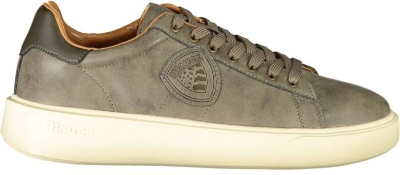 Blauer Sportieve Beige Veterschoenen met Contrastdetails Beige Heren