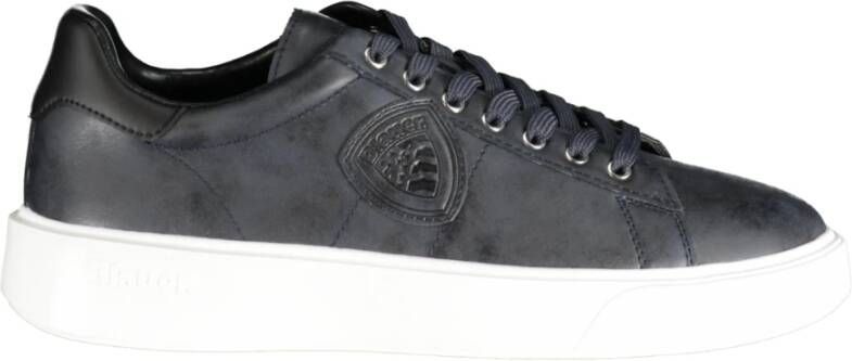 Blauer Sportieve Polyester Sneaker met Contrastdetails Blue