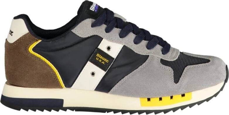 Blauer Grijze Polyester Sneaker Multicolor Heren