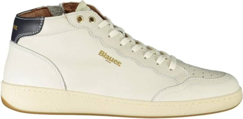 Blauer Witte Polyester Sneaker White Heren