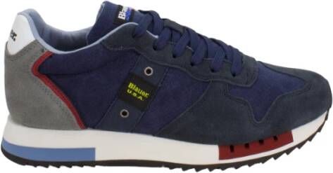 Blauer Stijlvolle blauwe sportschoenen met contrasterende accenten Multicolor Heren