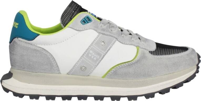 Blauer Leren Suède Hardloopschoenen Multicolor Heren