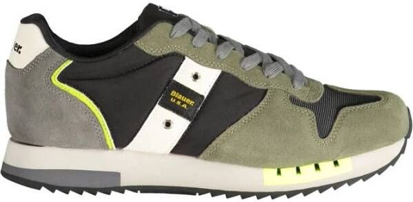 Blauer Sportieve Groene Sneaker met Contrastdetails Multicolor Heren