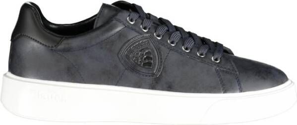 Blauer Sportieve Polyester Sneaker met Contrastdetails Blue Dames