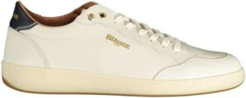 Blauer Sportieve Veterschoenen met Print White Heren