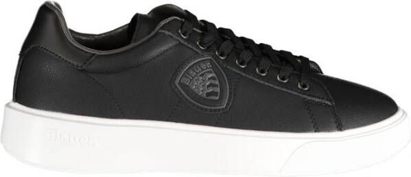 Blauer Sportieve Zwarte Polyester Sneaker Black Heren