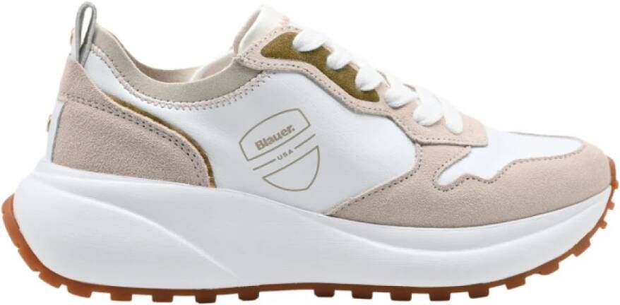 Blauer Stijlvolle Sneakers in Crème Multicolor Dames