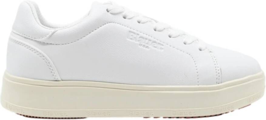 Blauer Stijlvolle Sneakers in Wit White Dames