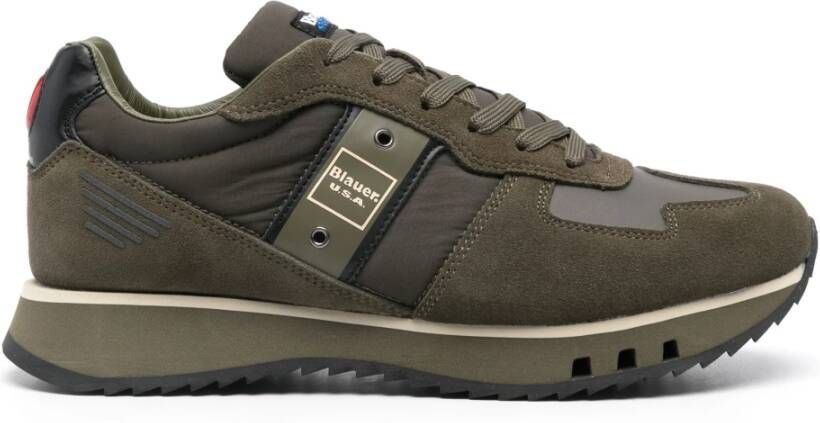 Blauer Tokyo Groene Leren Hardloopschoenen Mannen Green Heren