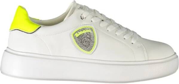 Blauer Witte Polyester Sneaker met Veters White Heren