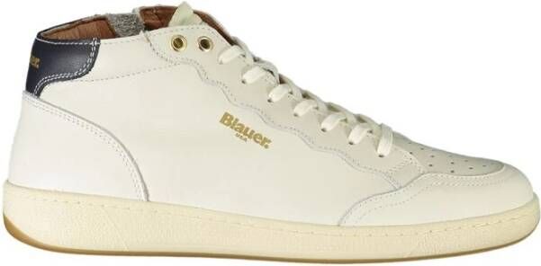 Blauer Witte Polyester Sneaker White Heren