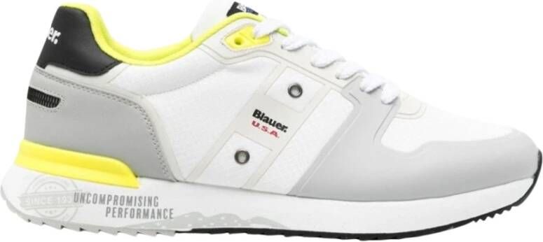 Blauer Witte Sneakers met Verwijderbare Binnenzool Multicolor Heren