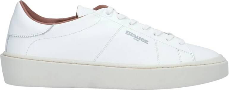 Blauer Witte veganistische leren sneakers White Heren