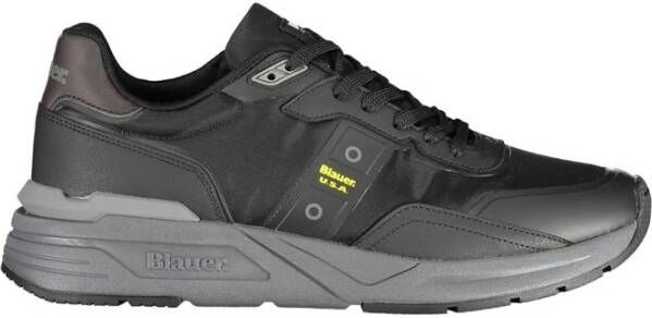 Blauer Zwarte Polyester Sneaker Black Heren