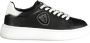 Blauer Zwarte Polyester Sneaker met Contrastdetails Black Heren - Thumbnail 2