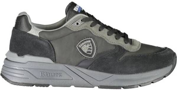 Blauer Zwarte Polyester Sneaker Multicolor Heren