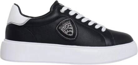 Blauer Zwarte Sneakers Eenvoudig Ontwerp Black Dames