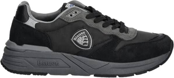 Blauer Zwarte Sneakers Lichtgewicht Comfortabel Ontwerp Black Heren