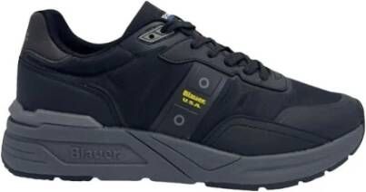 Blauer Zwarte Sneakers Urban Stijl Black Heren