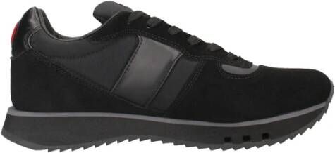 Blauer Zwarte Sneakers voor Mannen Black Heren