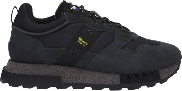 Blauer Zwarte Suède Sneaker F3Heron01 Black Heren