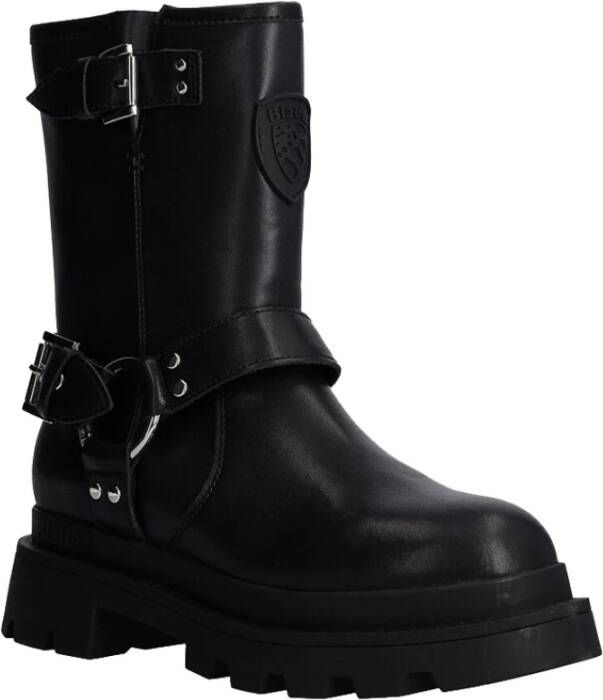 Blauer Zwarte Urban Mode Laars Black Dames