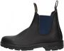 Blundstone Zwarte Leren Enkellaarzen met Marineblauwe Zijelastieken Black - Thumbnail 2