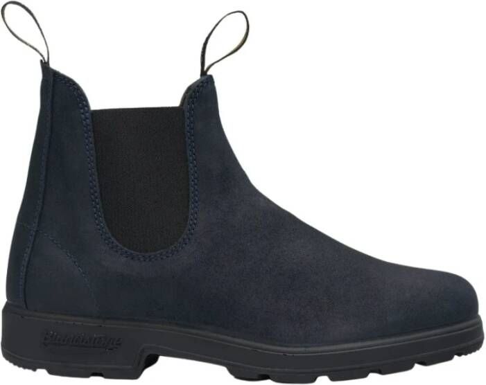 Blundstone Blauwe gewaxte suède laarzen Blue Heren