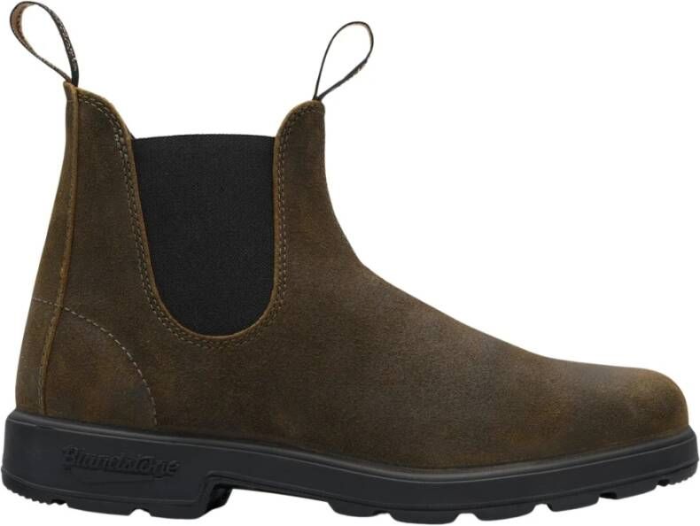 Blundstone Donkergroene gewaxte suède Chelsea boots Green Heren