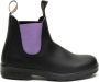 Blundstone Zwarte Leren Enkellaarzen met Lavendel Elastiek Black Dames - Thumbnail 1