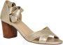 Bobbies Paris Zand-gouden leren sandalen met gelamineerde hak Yellow Dames - Thumbnail 1