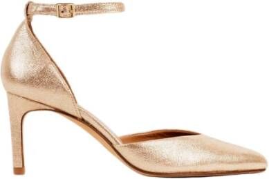 Bobbies Paris Handgemaakte Lamé Leren Pumps Beige Dames